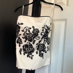 White and black sleeves top